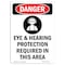 Signmission OSHA Sign, Eye & Hearing Protection, 24in X 18in Plastic, 18" W, 24" H, Portrait, DS-P-1824-V-1221 OS-DS-P-1824-V-1221 - alternate 1